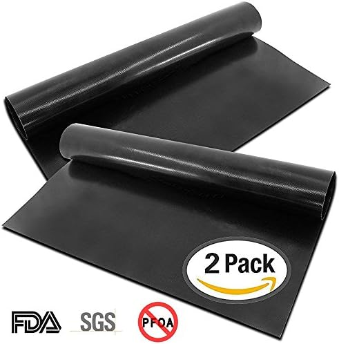 BBQ Grill Mat Non Stick Oven Liner Teflon Cooking Mats - Perfect for Baking on Gas Charcoal Oven and Electric Grills - Reusable Heat Resistant Barbecue Sheets For Grilling Meat Veggies Seafood