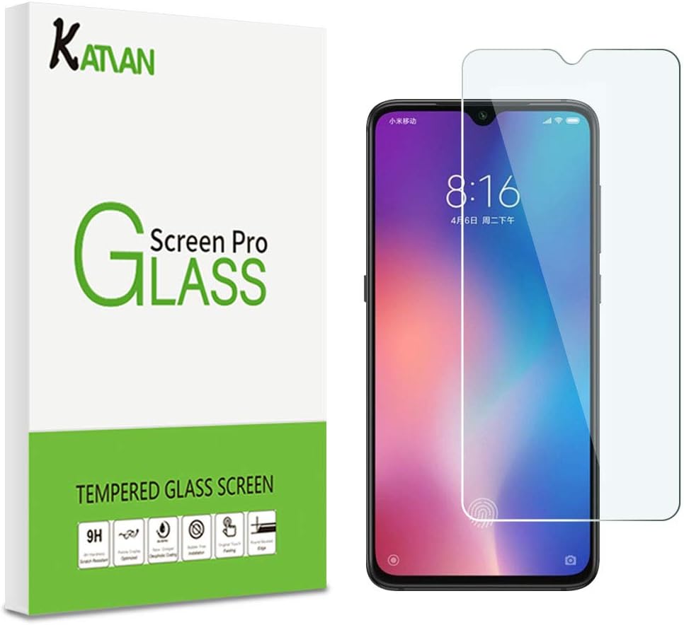 [2 Pack] Xiaomi Mi 9 SE/Xiaomi Mi 9 Lite Screen Protector, KATIAN HD Clear Protector [Anti-Scratch] [Anti-Fingerprint] [No-Bubble] [Case-Friendly], 9H Hardness Tempered Glass Film for Xiaomi Mi 9 SE