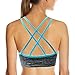 AKAMC Women's Removable Padded Sports Bras Medium Support Workout Yoga Bra 3 Pack,Large, Style 5 (Grey with Black/Pink/Blue)