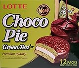Lotte Choco Pie Green Tea, 12 individually packed pieces, 11.85 oz (Green Tea)