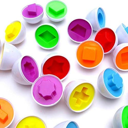 SyGyn(TM) Mixed Shape Wise Pretend Puzzle Smart Eggs Baby Kid Learning Kitchen Toys Tool 6 eggs