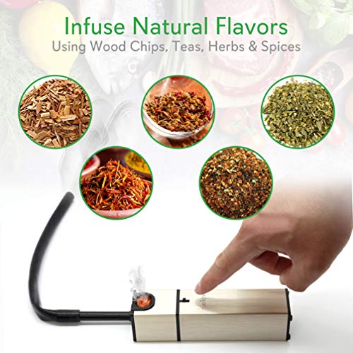 Portable Handheld Mini Food Smoker - Pro Hand Held Smoking Gun, Smoke Infuser Box Machine w/ Filter, Works w/ Wood Chips, Tea, Herbs, For BBQ, Meat, Veggies, Fruit, Cocktail Drink - PKSMKR25