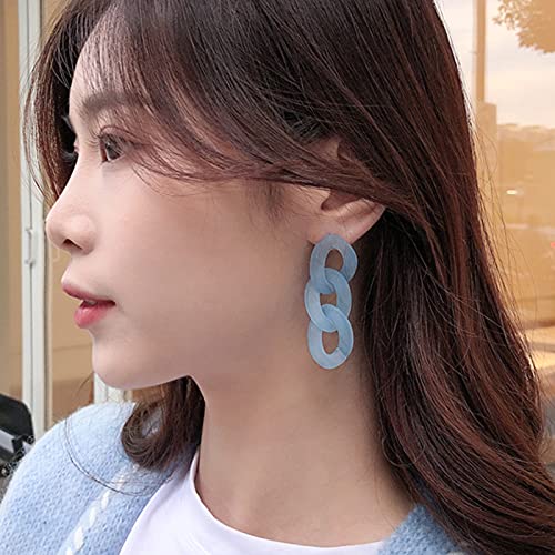 Heytree 3 Pairs Cool Luminous Fruit Jelly Chain Earrings For Women Girls Korean Temperament Personality 2021 Cold Wind Candy Color Chain Geometric Earrings