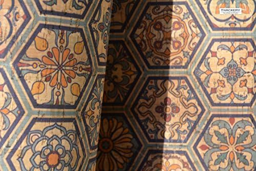 GOA TILES CORK FABRIC - finest available, Made in Portugal - sold by 1/2 x 1/2 yard - textile quality, appropriate for all applications