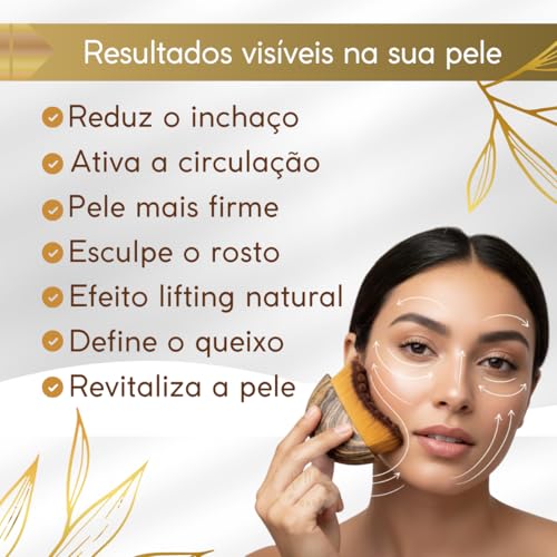 Escova Facial para Drenagem Linfática, Drena Face Massageadora Lifting – Reduz Inchaço do Rosto, Define Contorno e Mandíbula, Estimula Circulação – Cerdas Ultra Macias, Uso Diário ou Spa – Ritual Sublime Facial com Guia Exclusivo