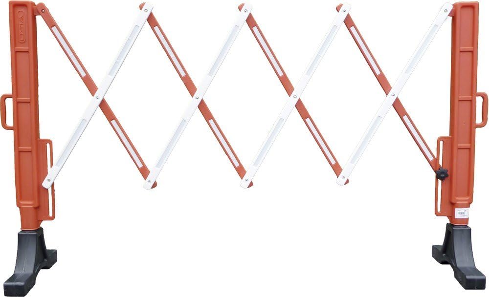 Viso FLEXO200RB Plastic Expanding Barrier with Rubber Feet - Red and White