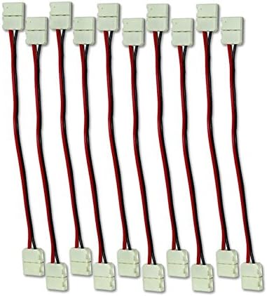 TonLong 10Pcs Connector Adapter Cable LED PCB Strip 5050 to 5050 led Single Color strip 10mm Free Welding