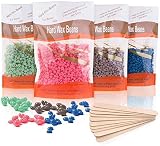 Leaflai Hard Wax Beads 4x100g Painless with 10 Applicators Full Body view 1