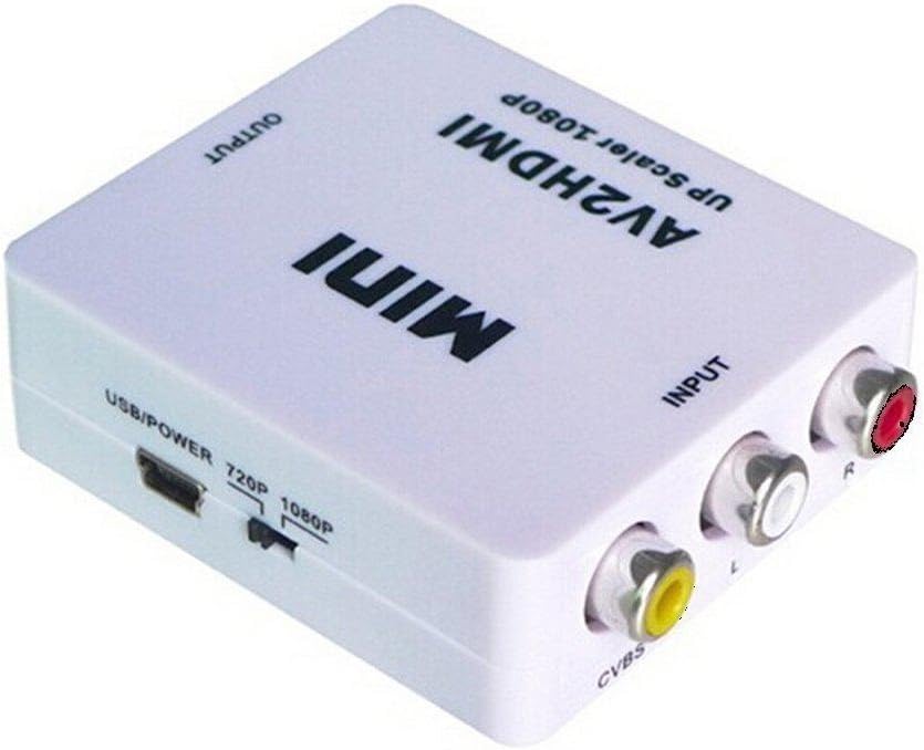 Hyme Mini Composite AV to HDMI (RCA CVBS) HD Video Converter for VCR DVD 1080P