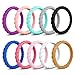 COOLOO Silicone Wedding Ring for Women, [10 Packs] Thin Stackable Braided Rubber Wedding Bands, Comfortable Durable, Affordable Fashion Elegant, Skin Safe