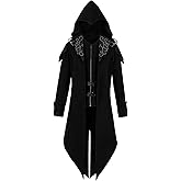 XIOLKI Men's Steampunk Gothic Hooded Jacket - Medieval Cosplay Halloween Costume