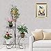 MOUTIK Garden Flower Stand Rack:Plant Pot&Planter Metal Holder with 4 Tiers Corner Decor Display Plant Stand Indoor Outdoor for Garden Home（Bronze