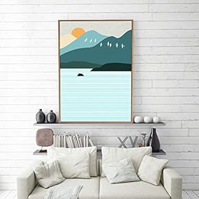 Framed Home Artwork Simple Style Sunset for Living Room Bedroom