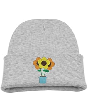 Childrens Beanies Flowers In Pot Comfortable Knit Hat and Cap