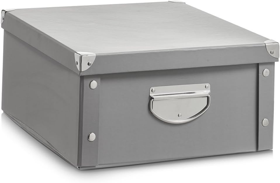 Zeller 17599 Caja de almacenaje de cartón Gris (Grau) 40 x 33 x 17 cm: Amazon.es: Hogar