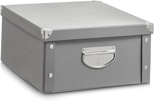 Zeller 17599 Caja de almacenaje de cartón Gris (Grau) 40 x 33 x 17 cm: Amazon.es: Hogar