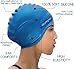 Olympian Swim Caps for Women with Long Hair, One Size Fits All, Soft Silicone, (Blue)