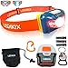 Brightest IMPROVED LED Headlamp Flashlight Backpacking Lightweight Portable Head Lamp TORCH Night Light for Runners Bicycles, Perfect Camping Gift Kit w 3AAA Batteries Lantern Waterproof Box +Bonuses