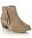 ROF Petty-02 Women's Fashion Western Inspired Almond Pointy Toe Vegan Stacked Heel Ankle Booties