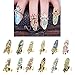 DDLBiz Luxury Fashion Crystal Rhinestone Nail Ring Charm Party Wedding Fingernail Rings
