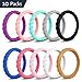 COOLOO Silicone Wedding Ring for Women, [10 Packs] Thin Stackable Braided Rubber Wedding Bands, Comfortable Durable, Affordable Fashion Elegant, Skin Safe