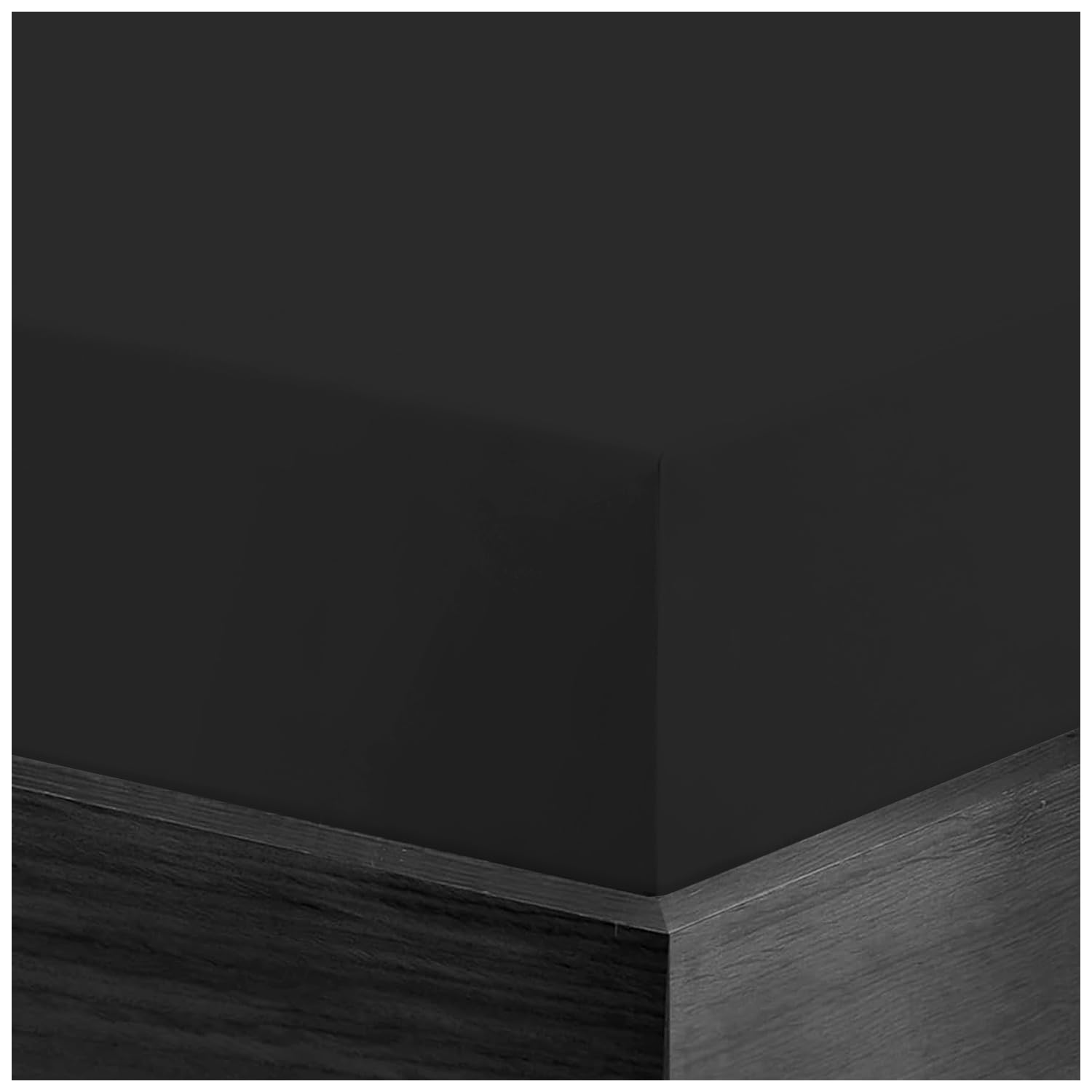 "GC GAVENO CAVAILIA Flannelette Fitted Sheet | Elastic Corner, Soft Brushed Cotton Black Fitted Sheets King Size (152 x 203 Cm) | Thermal Flannelette Sheets Bottom"