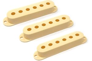 Vintage Forge Cream Plastic Single Coil Pickup Covers for Fender Stratocaster Strat Electric Guitar (Set of 3) PCST-CRM