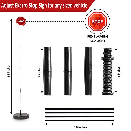 Ekarro Flashing Led Light Parking Stop Sign For Garage / Parking Assistant Stop Sign,Pack of 2 - Thumbnail 3