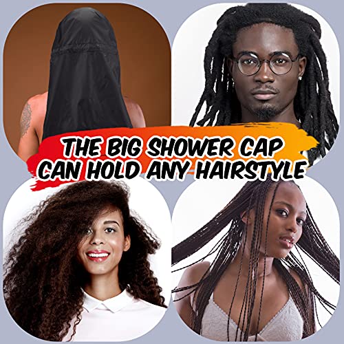 SATINIOR Braid Shower Cap large Jumbo for Adjustable and Foldable with