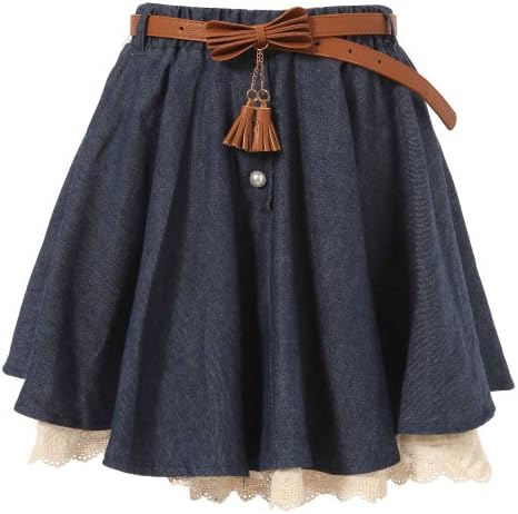 Richie House Big Girls' Skirt with Ivory Lace Hem and Pearl Accents RH0885-B-9/10