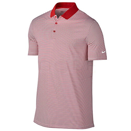 Nike Victory Mini Stripe Men's Golf Polo (Gym Red/White, Small)