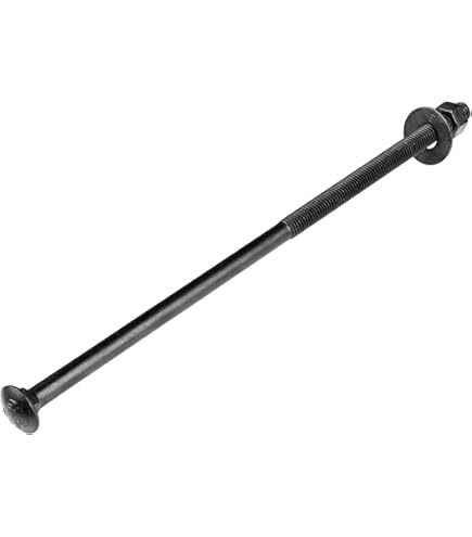 Zonon 12 Sets 1/2 x 4 Inch Black Carriage Bolt Kit