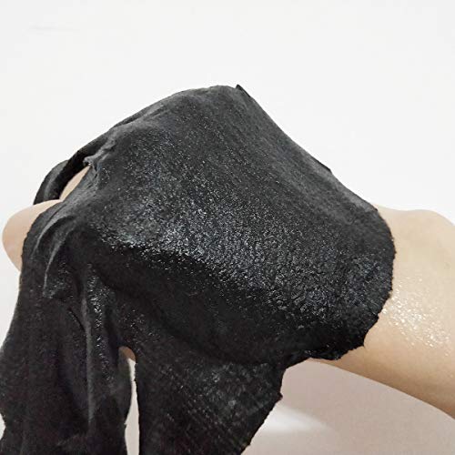 NYKKOLA Disposable Facial Mask, DIY Natural Bamboo Charcoal Compressed Facial Mask Sheet Masque, Black (50Pack)