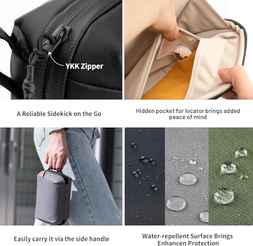 PGYTECH Tech Organizer Bag, Sac de Rangement pour Appareils électroniques de Voyage pour Câble, Chargeur, Banque d'alimentation, Carte SD et Autres Accessoires électroniques, Noir