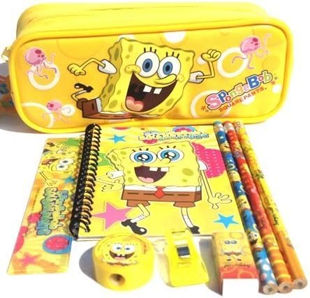 Spongebob Pencil Case and Stationary Set -Gift Set for Boys by Soma Gifts