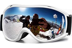 AVV Ski Goggles UV Protection, Anti-Fog Snowboard Snow Goggles OTG for Men Women Adults & Youths