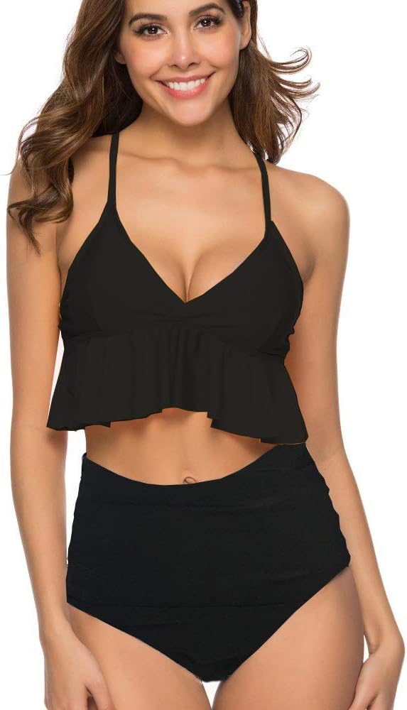 high waisted frill bikini