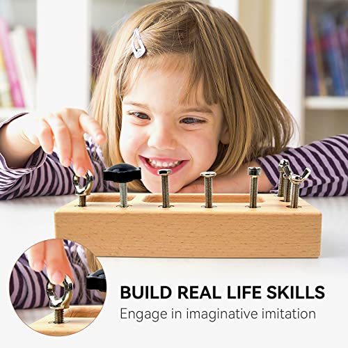 Montessori Fine Motor Skills Toys for 3 4 5 6 Year Old, Wooden