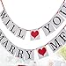 ZJCilected WILL YOU MARRY ME Wedding Party Banner Bunting Garland Decoration Photo Props