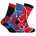 Marvel Spiderman Childrens Boys Official Patterned Socks (Pack Of 3) (US Child 10-13) (Black/Blue/Red)