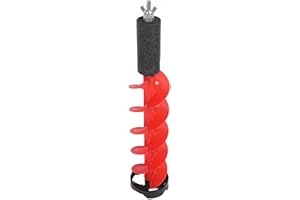 ZAICOLER Ice Auger, 6 Inch Diameter 28 Inch Length Nylon Aluminum Alloy Incisive Sturdy Cutters Ice Auger Kit with Drill Adap