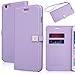 iphone 6 plus case,by Ailun,wallet case,Credit Card holder Case,PU Leather Case,Cut,Flip Cover Skin[Purple]