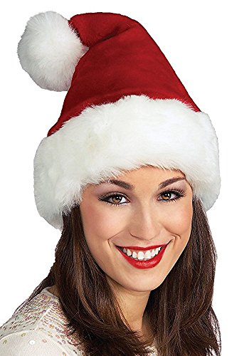 Glitzhome Traditional Plush Santa Christmas Hat