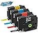 4-Pack TZ TZe 431 531 631 335 Compatible for Brother Model P-Touch Labeling Tape, Laminated 0.47’’ 26.2ft (12mm x 8m) PT-D210 PTD-400AD PT-2030 PT-1880 Label Maker