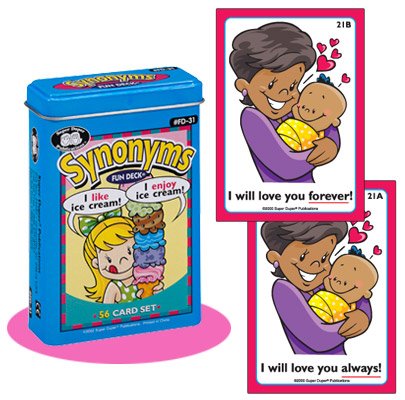 Super Duper Publications Synonyms Fun Deck Flash Cards Educational Learning Resource for Children