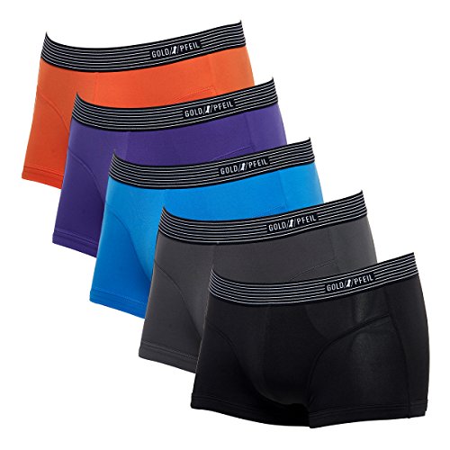 Feelvery Men's Perfect-Fit Silky Stretch Boxer Brief Underwear (5-Pack) - Small