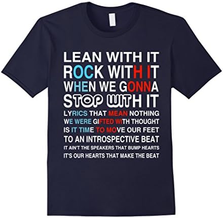 Men's LEAN WITH IT ROCK WITHIT WHEN WE GONNA Shirts 2XL Navy