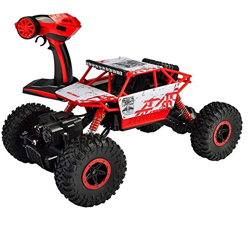 RC car,DeXop 2.4GHZ Electric Rock Crawler Radio Control Cars Off Road high Speed Racing Remote Control Cars-Red - Thumbnail 6