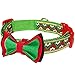 Blueberry Pet 4 Patterns Christmas Fair Isle Designer Adjustable Dog Collar with Detachable Bow Tie, Medium, Neck 14.5
