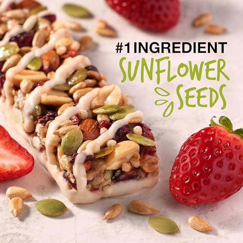 KIND HEALTHY SNACKS BARS, STRAWBERRY SUNFLOWER SEED, GLUTEN FREE, HIGH FIBER SNACKS, 5G PROTEIN, 6 COUNT